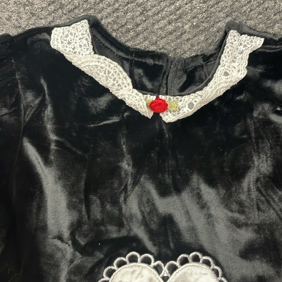 Vintage Mickey & co black velour lace collar Mickey loves Minnie 6X - Picture 3 of 5